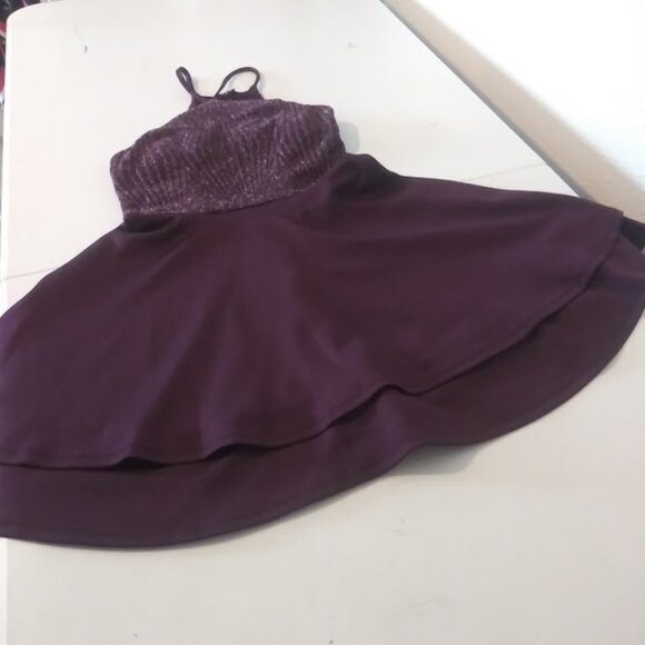 Xtraordinary women's size 9 plum metallic haltar dress - Picture 8 of 15